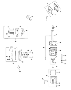 Cv740s-0015 Head, Valve And Breather Diagram and Parts List for M60-KH (53AB5BDX150-27-HP)(2003) Cub Cadet Lawn Tractor